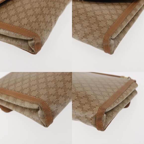 CELINE Macadam Canvas Shoulder Bag Pvc Beige Gold - Picture 10 of 12